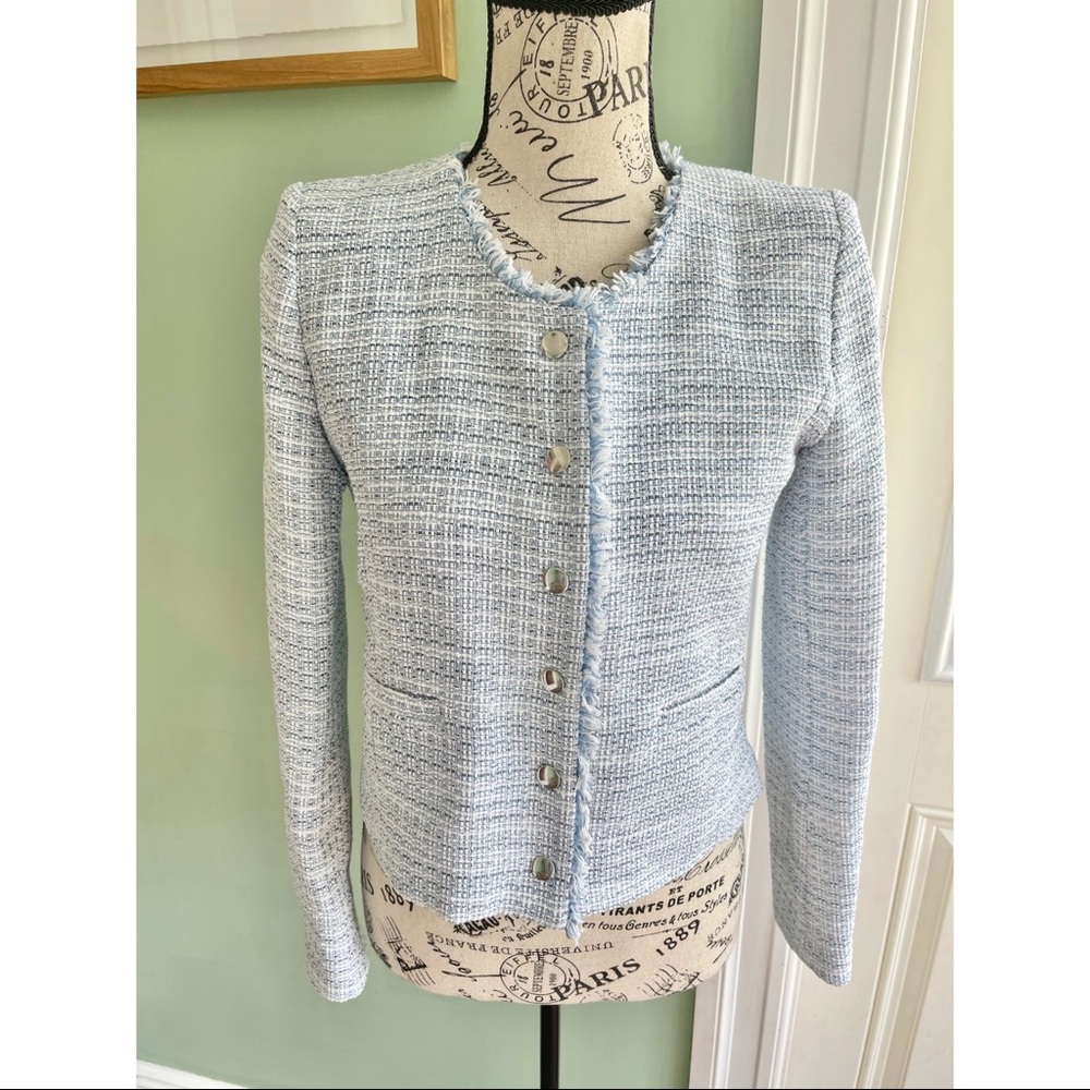 NWOT Generation Love Tweed Fray Trim Jacket